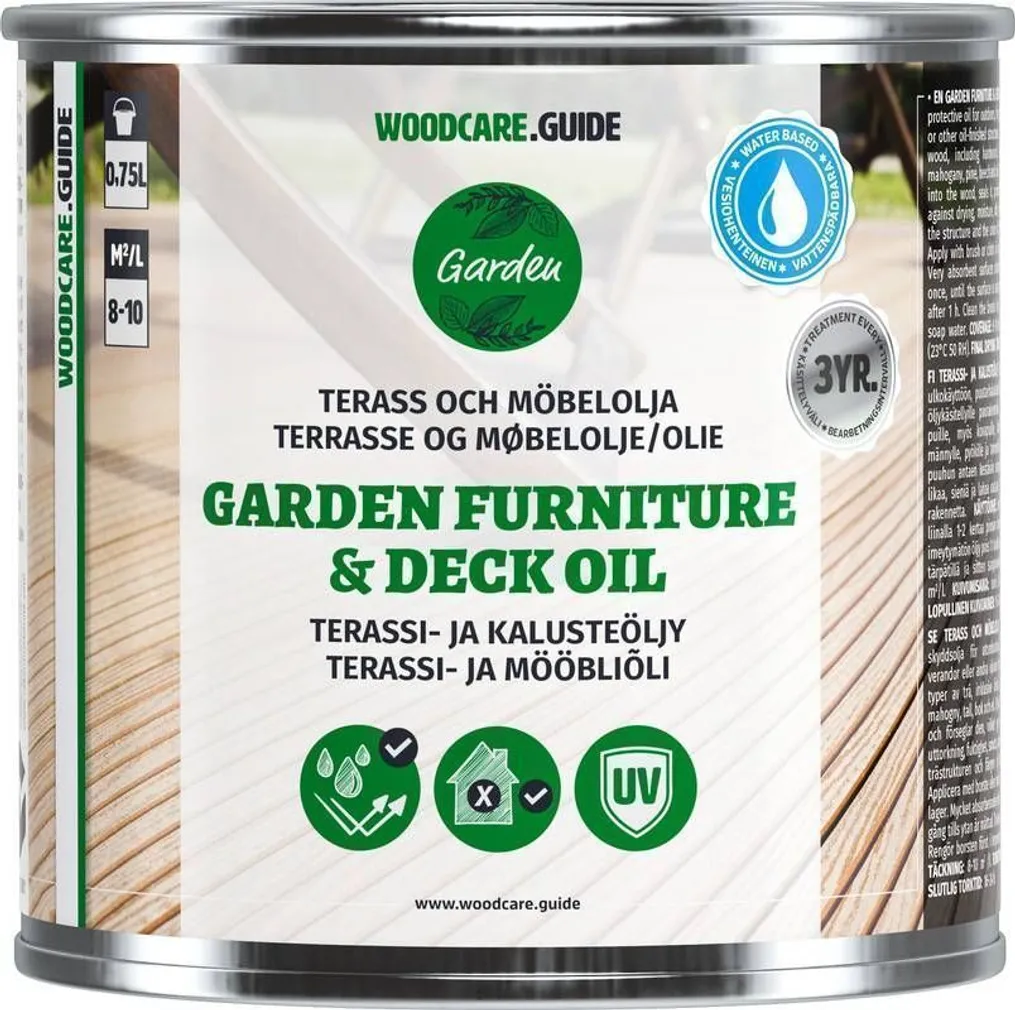 MÖÖBLI- JA TERRASSIÕLI WOODCARE GUIDE 0,75L HALL