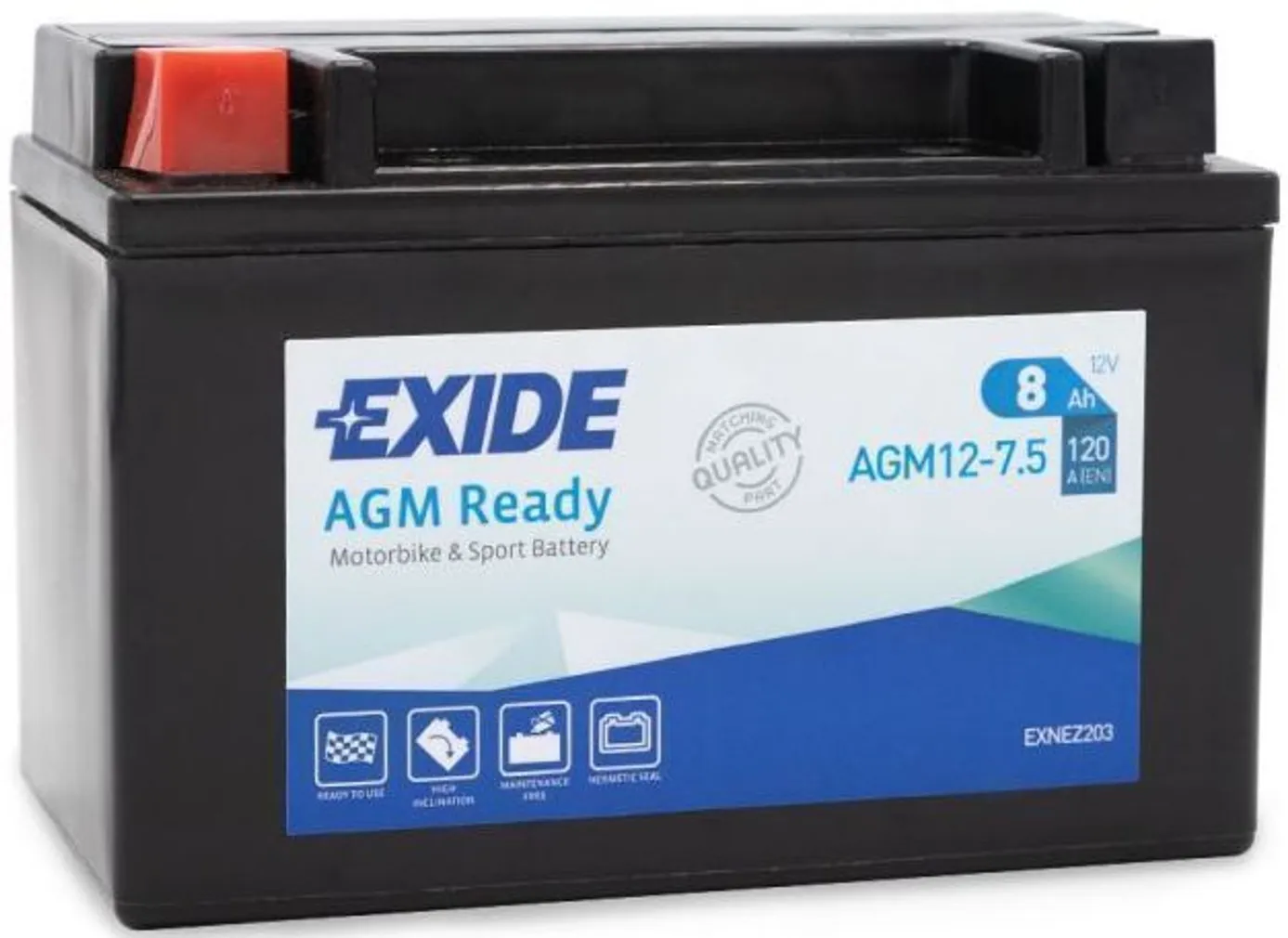 MOTOAKU EXIDE 12V 8AH AGM12-7,5 150X87X105MM