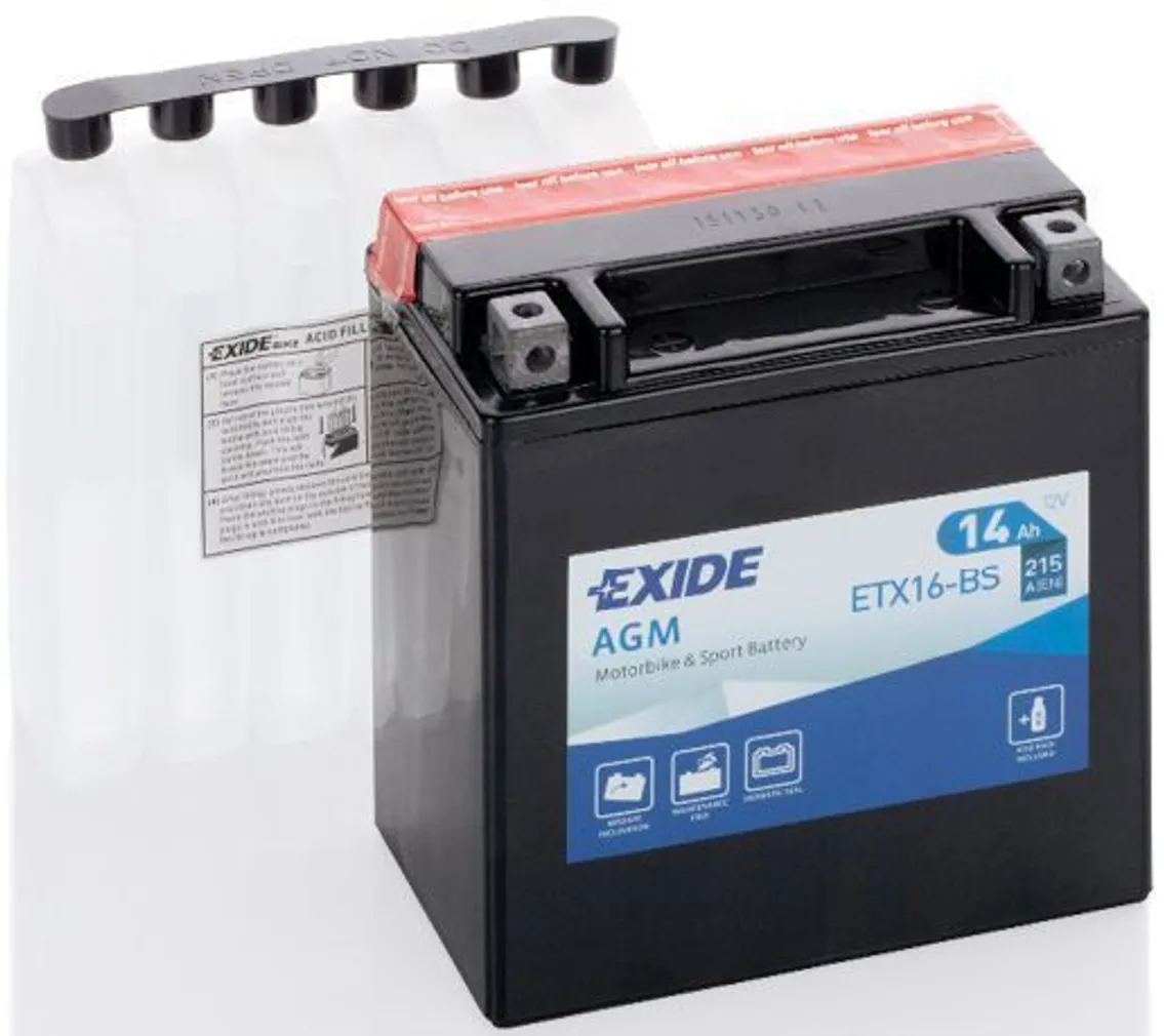 MOTOAKU EXIDE 12V 14AH YTX16-BS AGM 150X87X161MM