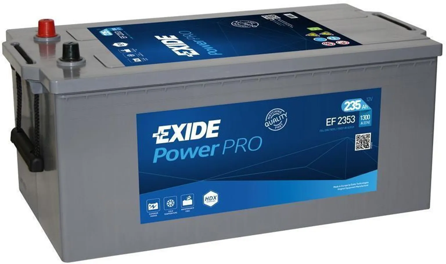 AUTOAKU EXIDE POWERPRO 235AH 1300A 518X279X240MM