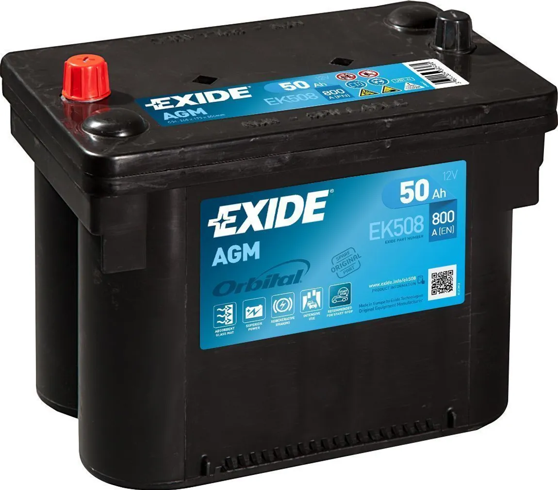 AUTOAKU EXIDE AGM 50AH 800A 260X173X206MM