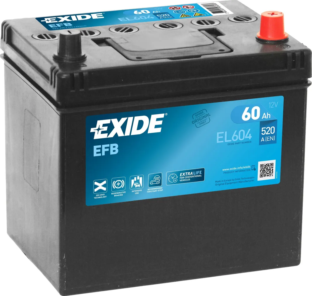 AUTOAKU EXIDE EFB 60AH 520A 230X173X222MM