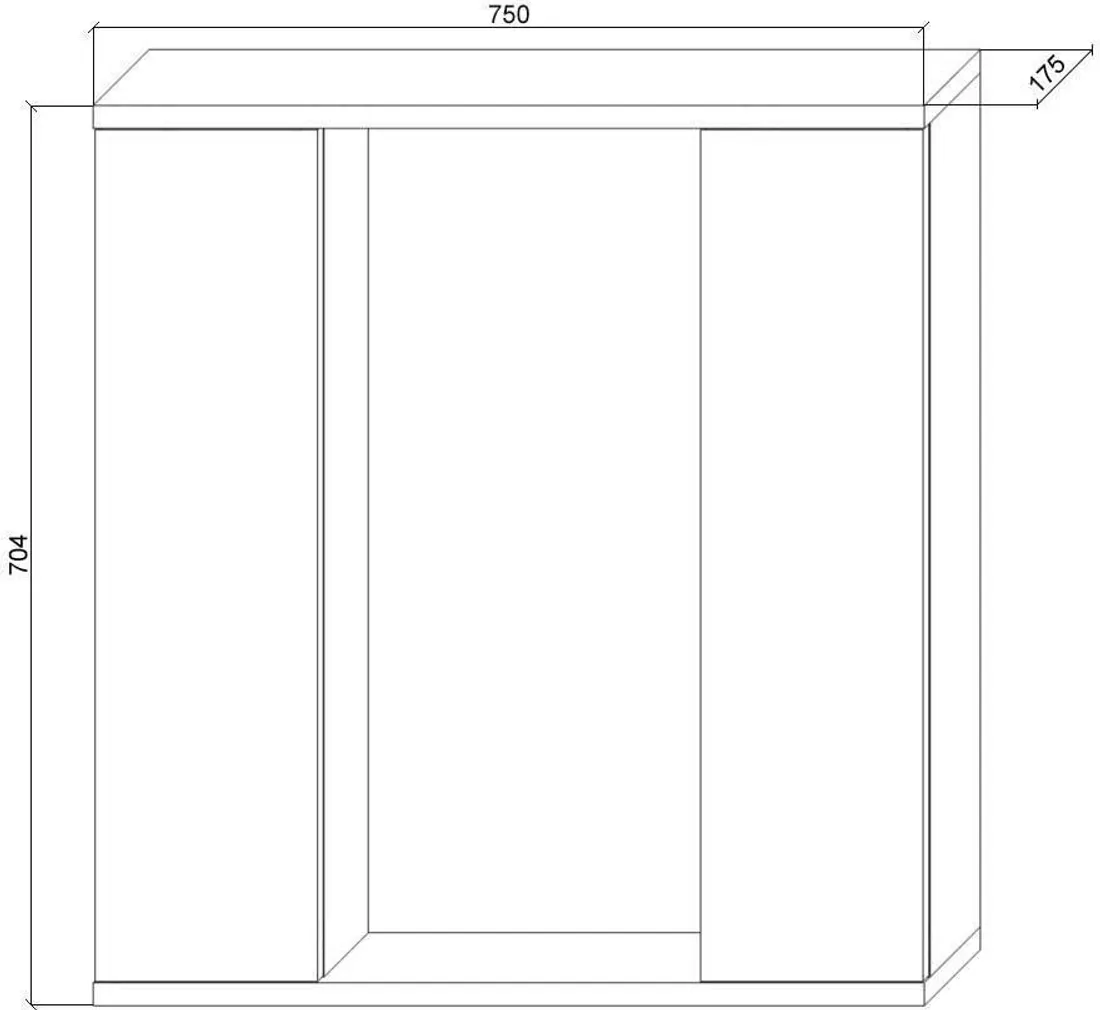 PEEGELKAPP AQUALINE PREMIUM VS 75X18X70CM VALGUSTIGA HELE TAMM