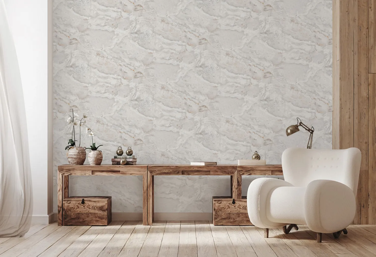 TAPEET ARTHOUSE PAROS MARBLE WHITE/GOLD 0,5X10,5M