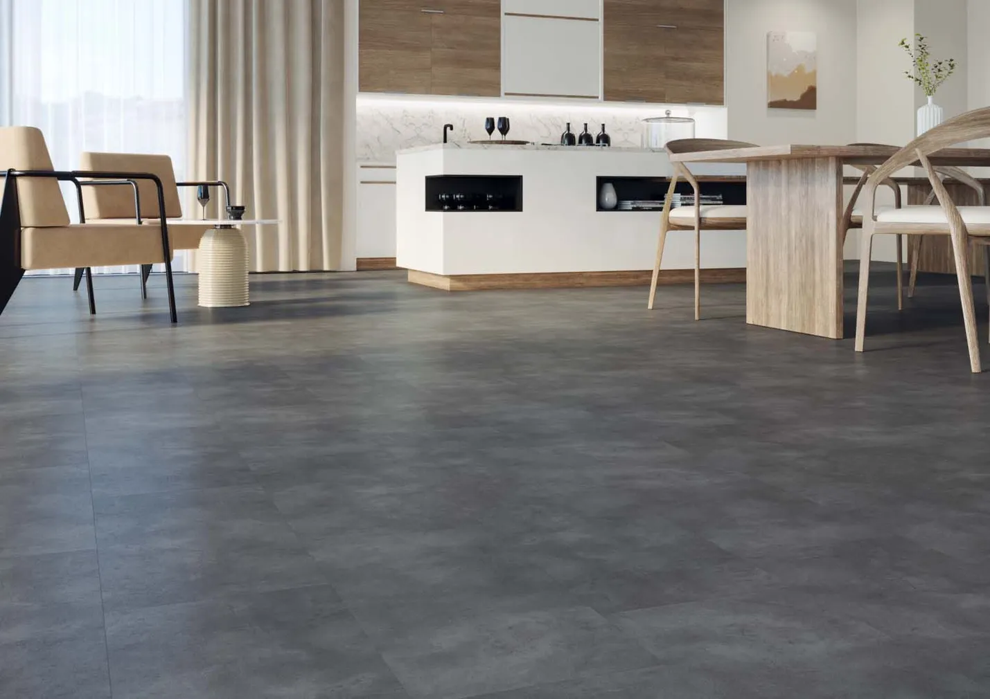VINÜÜLPARKETT AFIRMAX SPC 4MM BICLICK KASSEL CONCRETE
