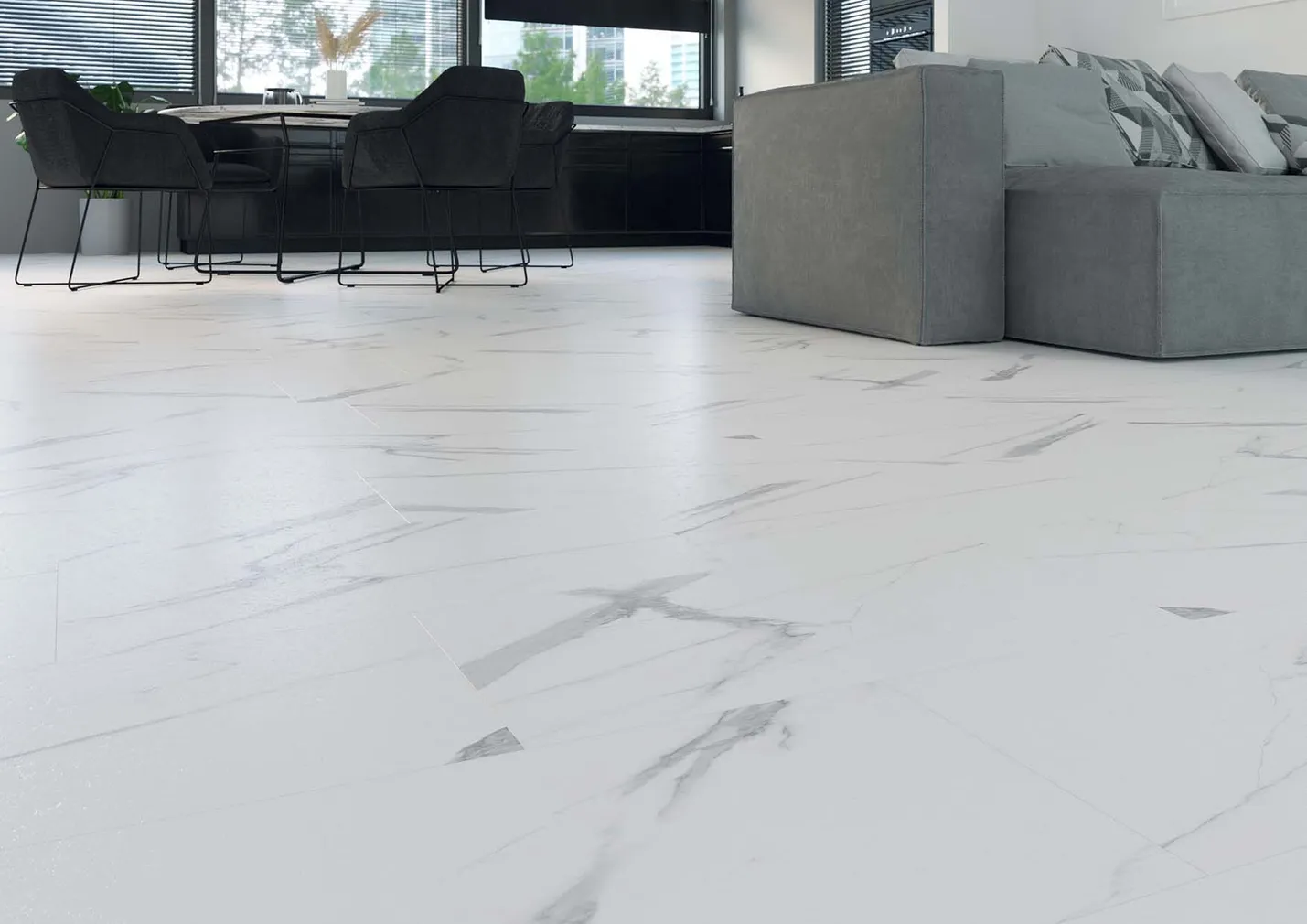 VINÜÜLPARKETT AFIRMAX SPC 4MM BICLICK XXL SNOW CARRARA
