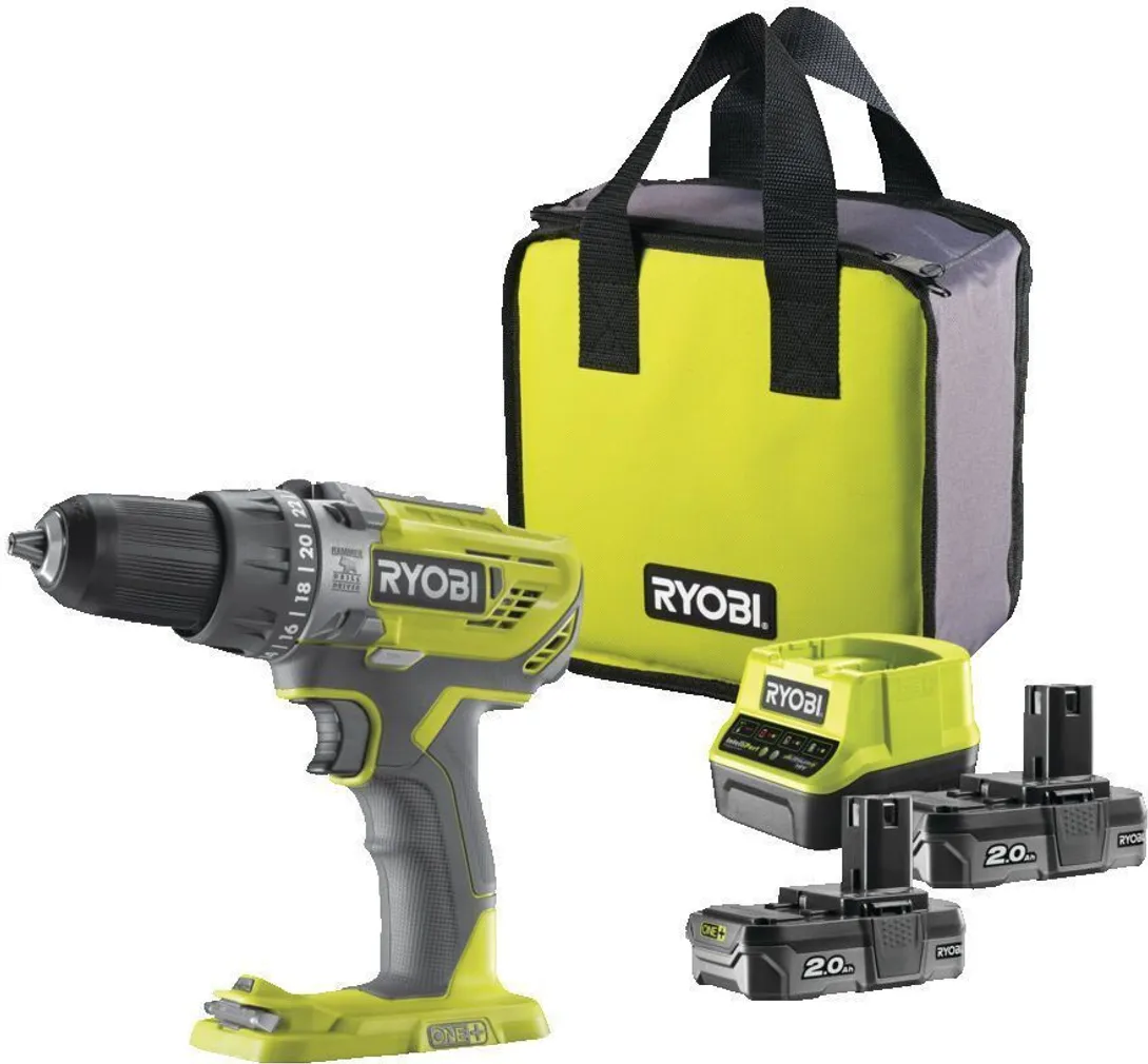 AKULÖÖKTRELL RYOBI R18PD3-220S 18V 2X2,0AH