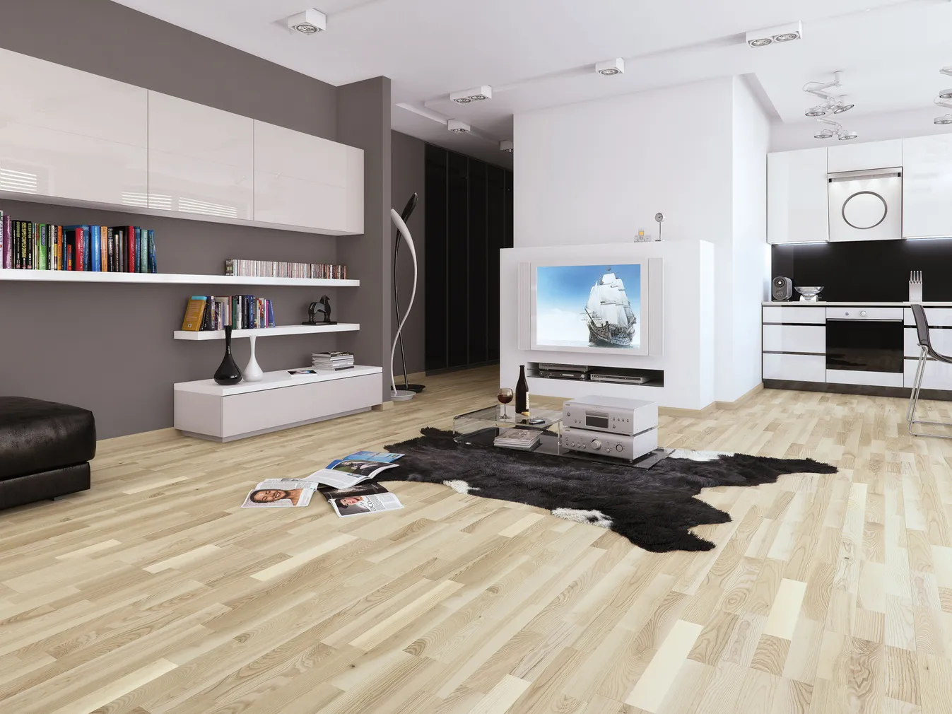 LAUDPARKETT BARLINEK 14MM SAAR STANDARD 3-LIPPI VALGE MATT LAKK