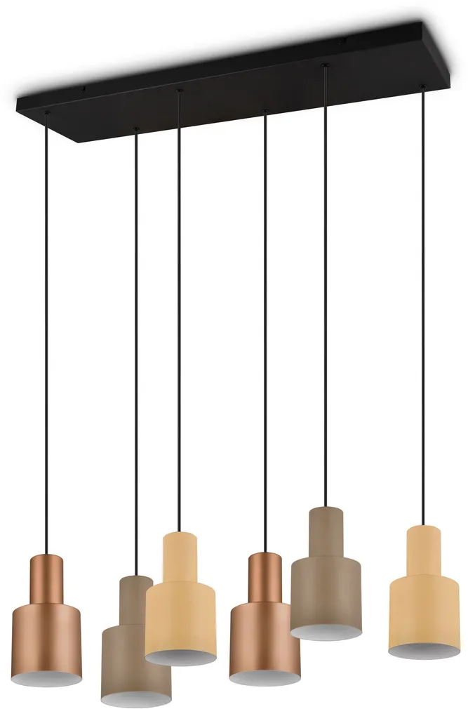 LAELAMP TRIO AGUDO 6X40W E27 MULTICOLOR