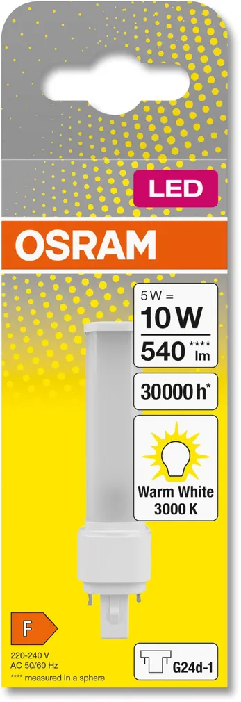 LED LAMP OSRAM 5W D10 EM 830 G24D-1 