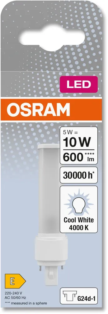 LED LAMP OSRAM 5W D10 EM 840 G24D-1 