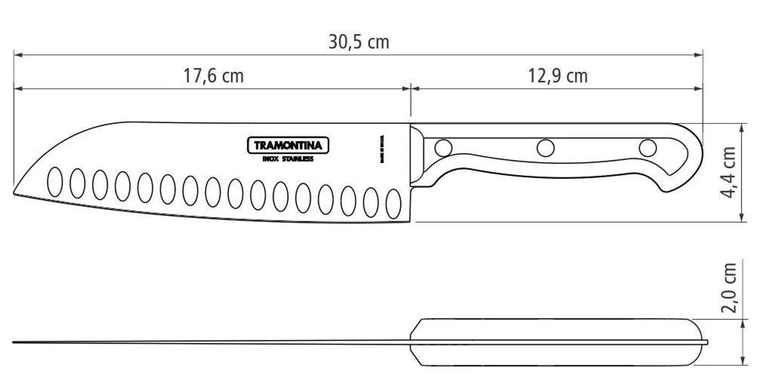 NUGA TRAMONTINA SANTOKU ULTRACORTE 17,8CM (7")