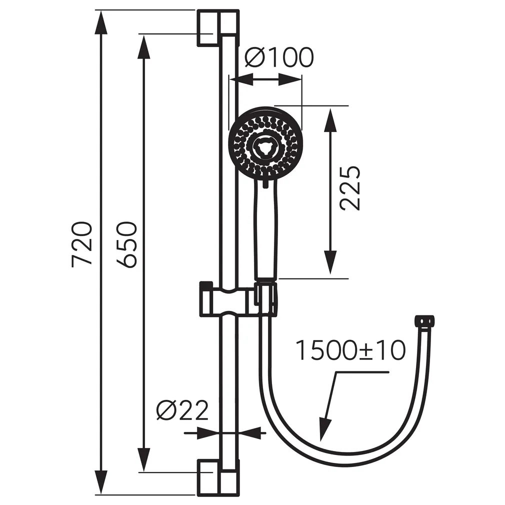 DUŠISEGISTI FERRO HORN 3 N370BL-B, MUST