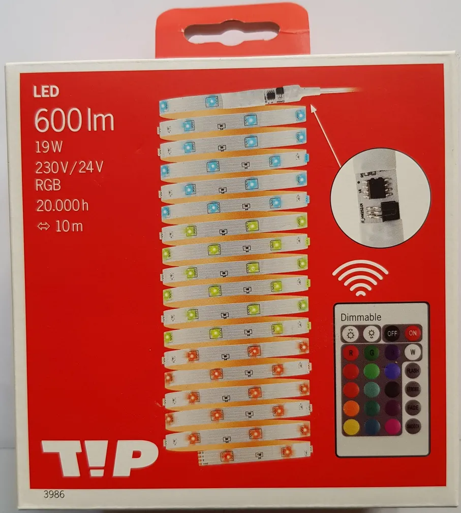 RIBAVALGUSTI TIP 3M 8W 180LM RGB 230/24V