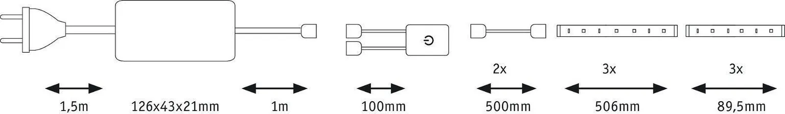 RIBAVALGUSTI PAULMANN 3X60CM 310LM 2700K 24V IP20