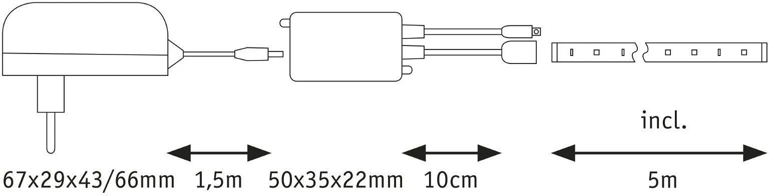 RIBAVALGUSTI PAULMANN DYNAMIC 5M 10,5W 12V RGB PULT