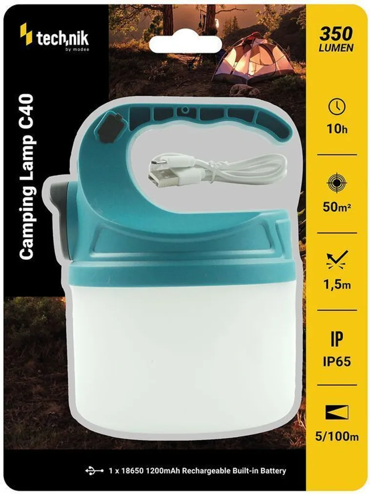 MATKALAMP TECHNIK C40 350LM IP65 USB-LAETAV