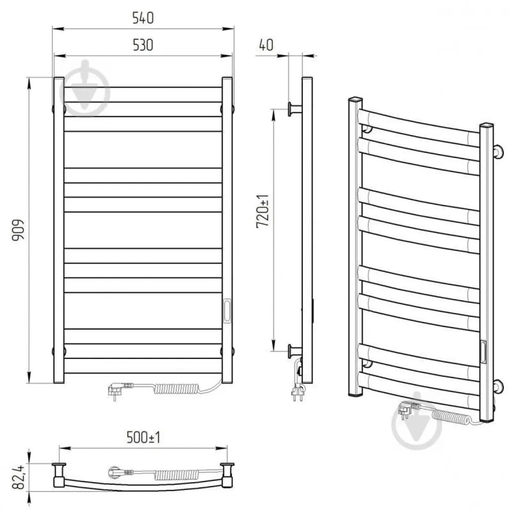 KÄTERÄTIKUIVATI LARIS "ATLANT P8" MUST/PAREM 500X900 R3 210W