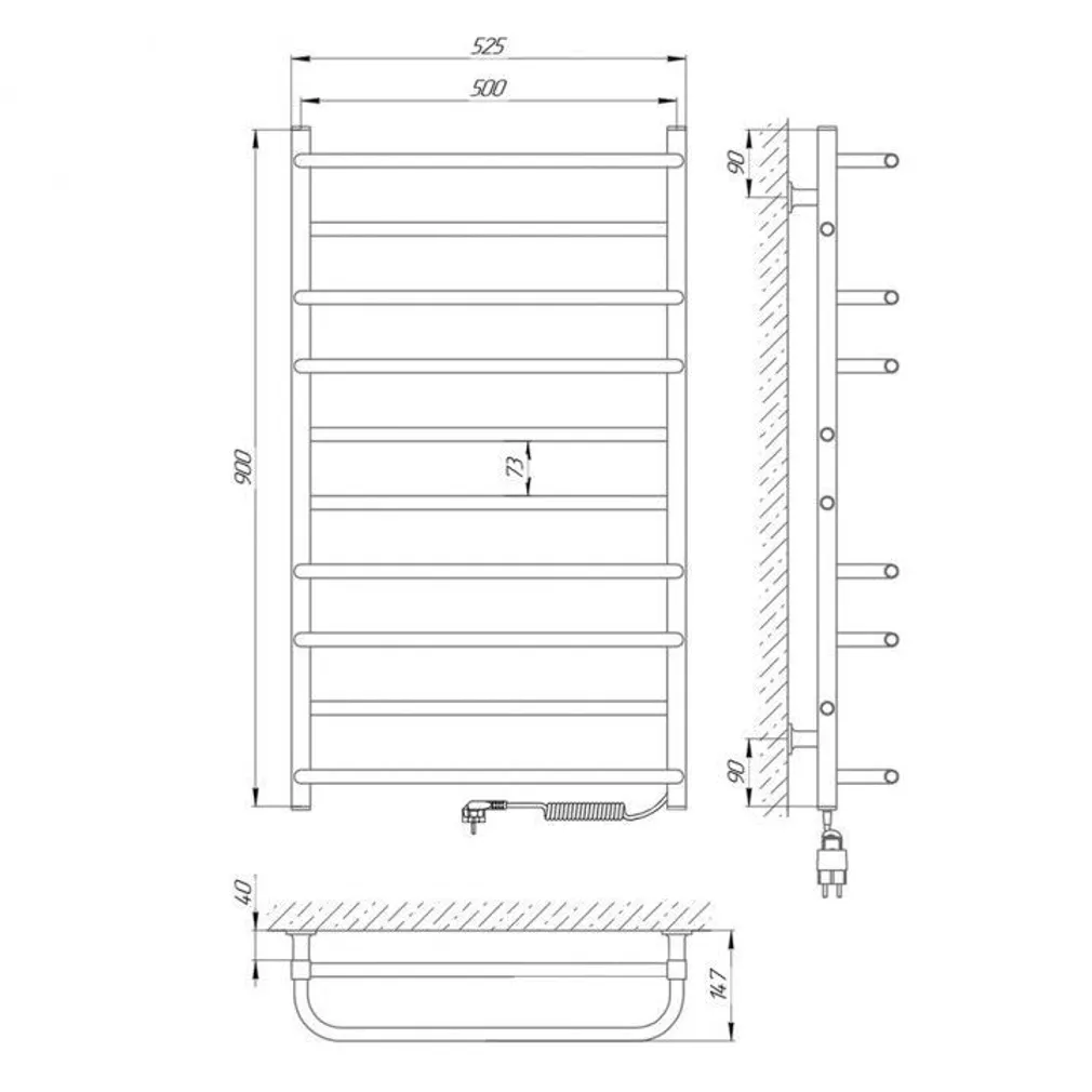 KÄTERÄTIKUIVATI LARIS "COMPFORT P10" MUST/PAREM 500X900 R3 170W