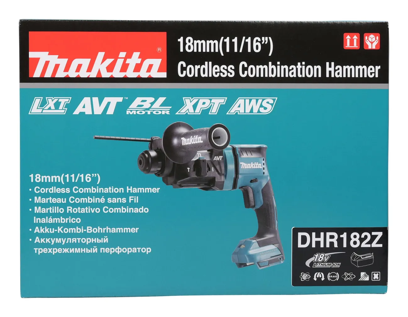 AKUPUURVASAR MAKITA DHR182Z, 18V SDS-PLUS AVT, ILMA AKUDE JA LAADIJATA