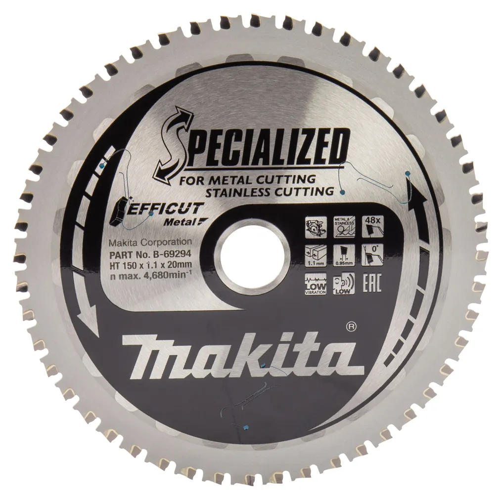 SAEKETAS METALLILE MAKITA 150X1.1X20MM 0° T48 EFFICUT METAL