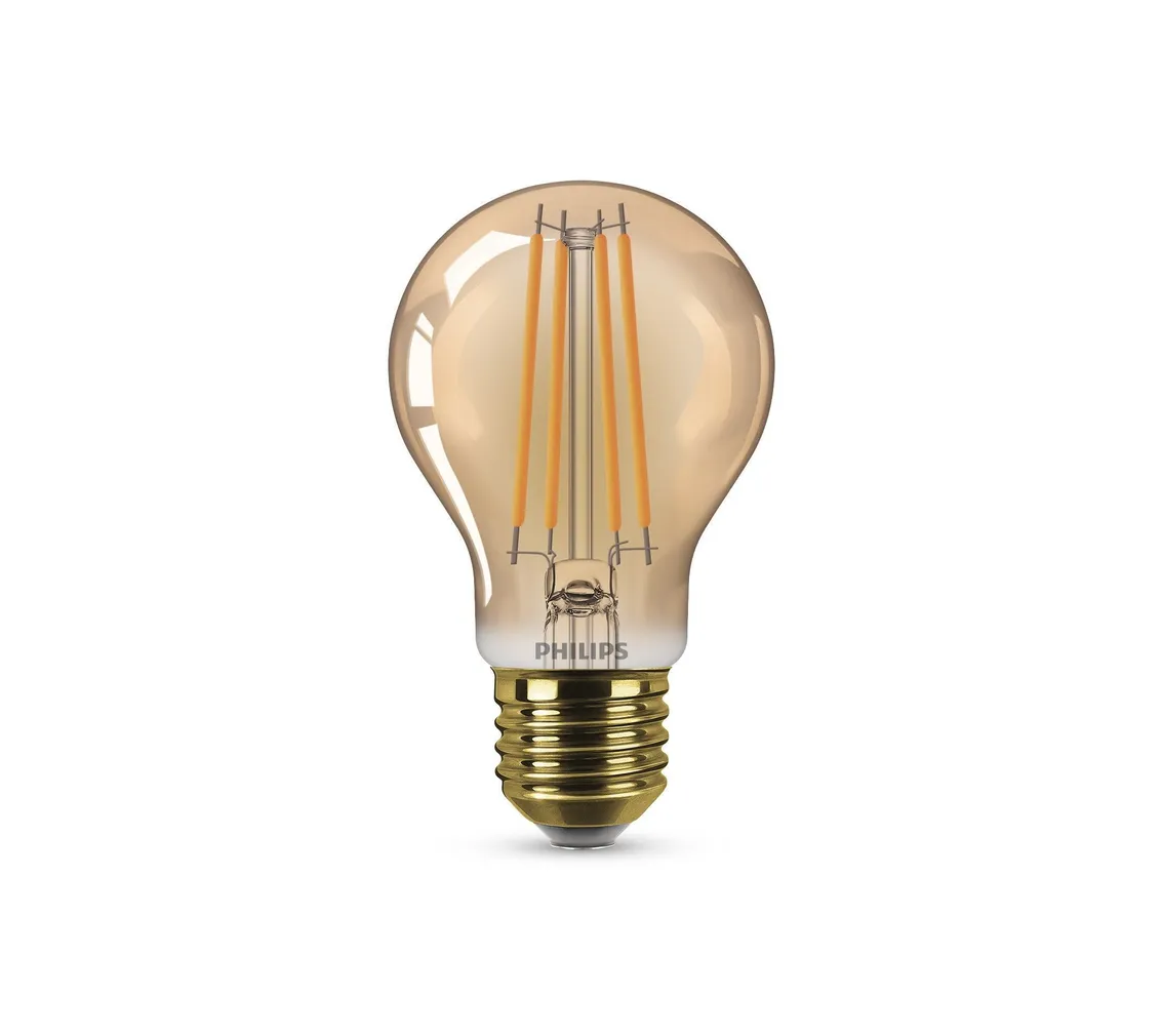 LED LAMP PHILIPS AMBER A60 7W 1800K E27 A60