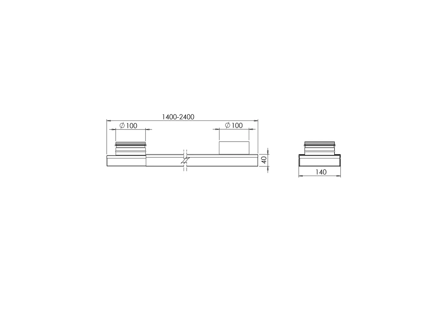 VENTILATSIOONIOTORU EUROPLAST SAUNA D100 140X40X1400-2400MM