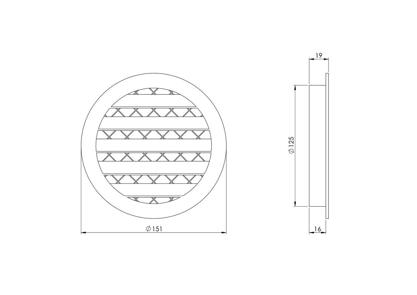 VENTILATSIOONIREST EUROPLAST MRA125 ALUMIINIUM MUST