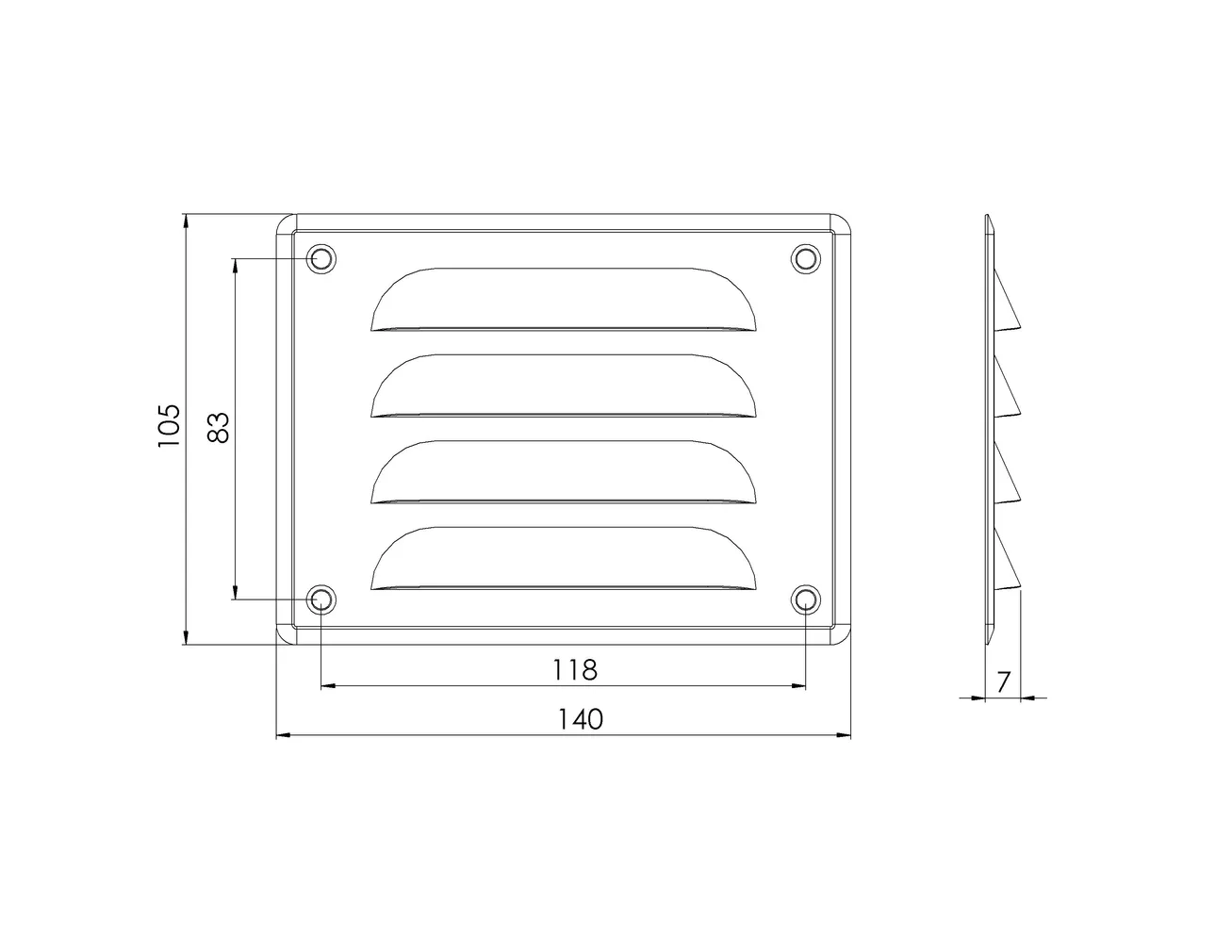 VENTILATSIOONIREST EUROPLAST 140X105MM ANTRATSIIT MR14105A