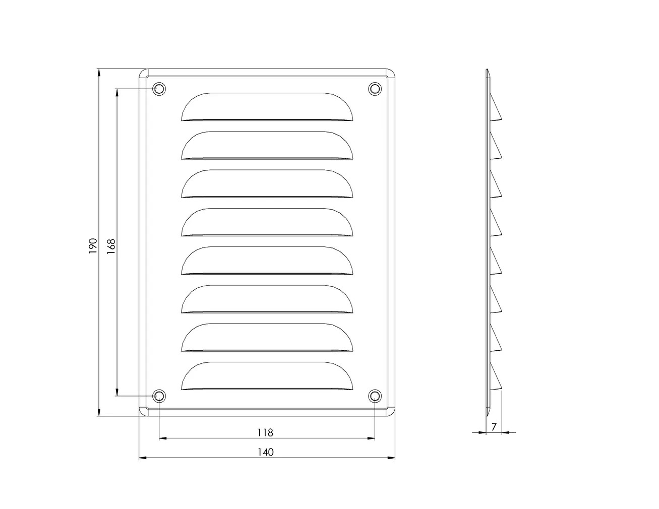 VENTILATSIOONIREST EUROPLAST 140X190MM ANTRATSIIT MR14105A