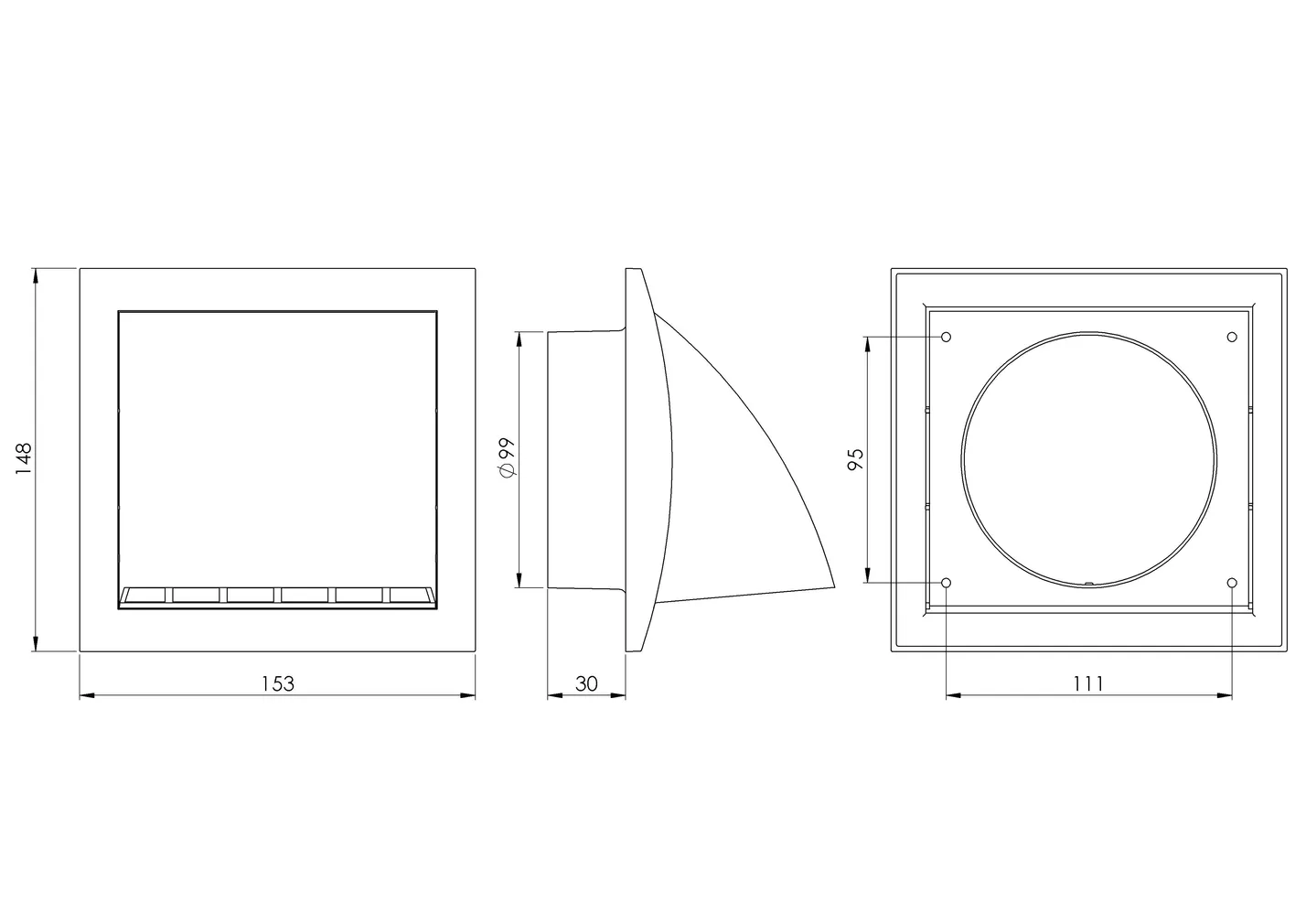 VENTILATSIOONIREST EUROPLAST PLAST 190X190MM 100MM KLAPIGA ANTR