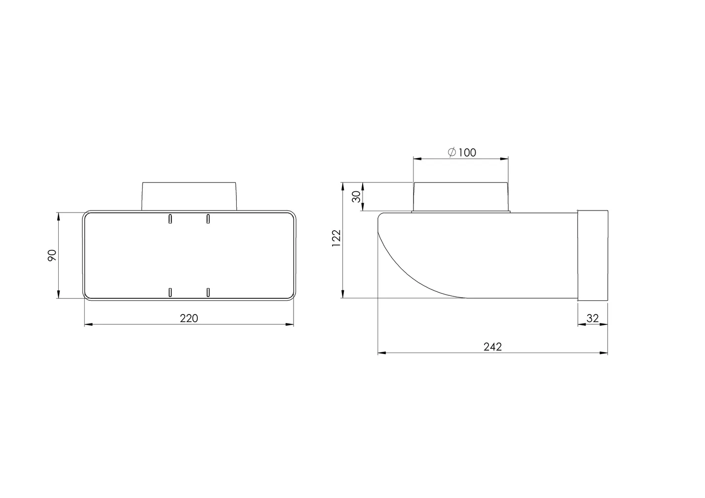 PÕLV EUROPLAST PLAST 100MM-220X90MM KLD29-100