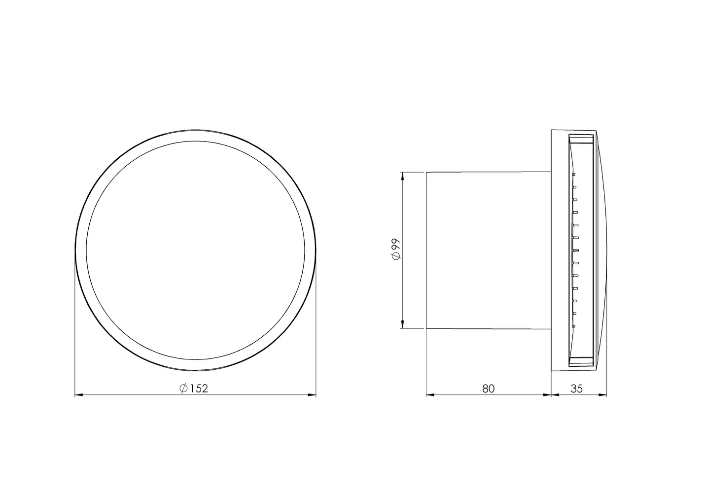 VENTILAATOR EUROPLAST E-EXTRA 100MM EAT100A KUULLAAGRIGA ANTRATSIIT