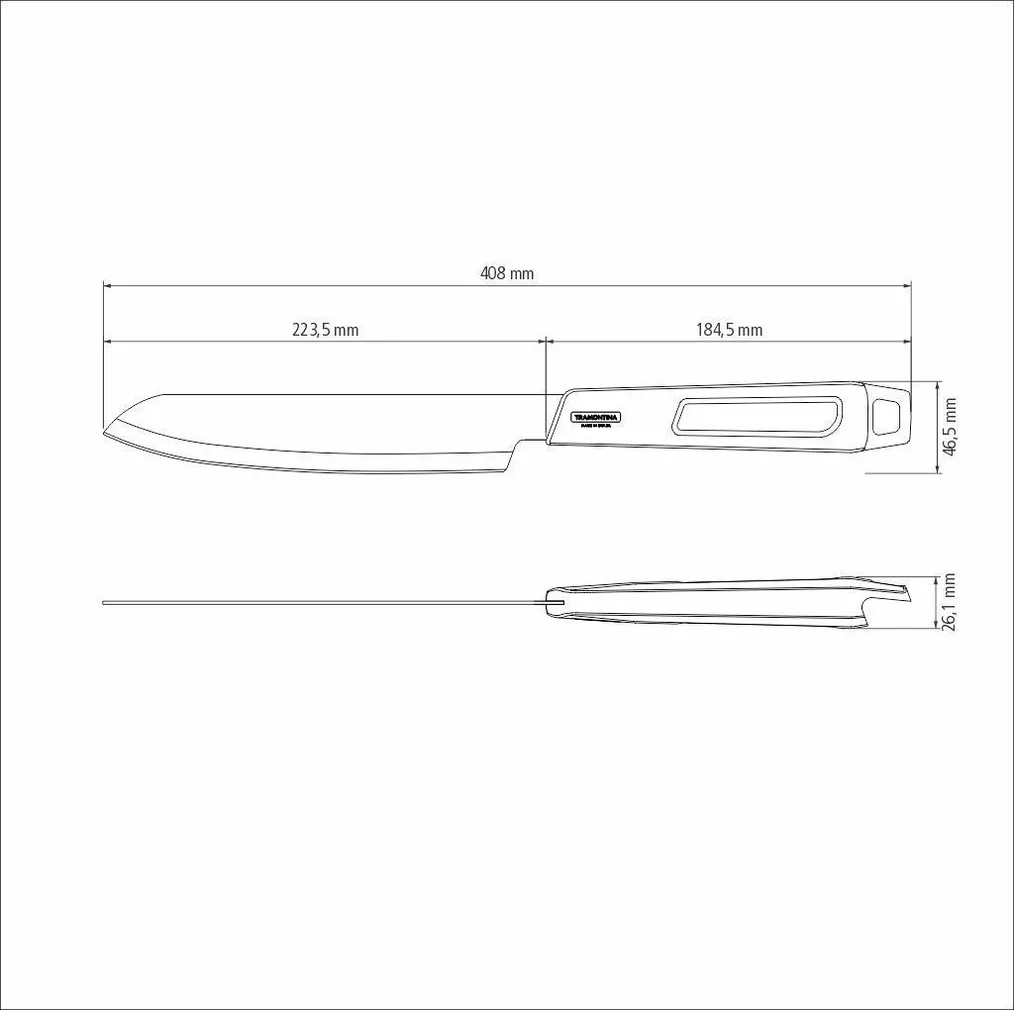 LIHANUGA TRAMONTINA 8" CHURRASCO BLACK