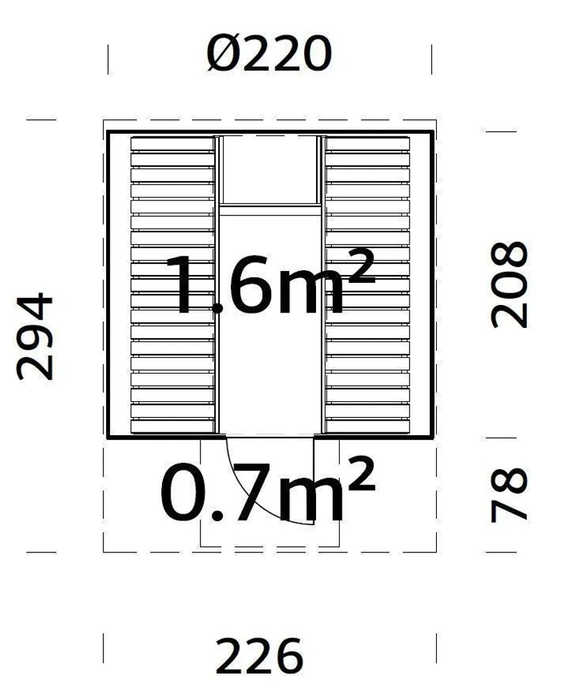 SAUN PALMAKO ANITA 1,6+0,7M²