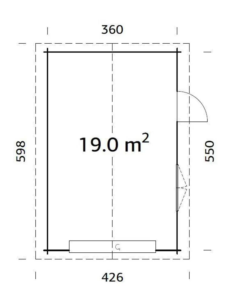 GARAAŽ PALMAKO ROGER 19,0M² SEKTSIOONUKSEGA