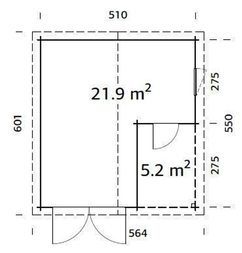 GARAAŽ PALMAKO ROGER 21,9+5,2M² PUITVÄRAVAGA