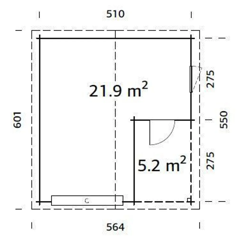 GARAAŽ PALMAKO ROGER 21,9+5,2M² SEKTSIOONUKSEGA
