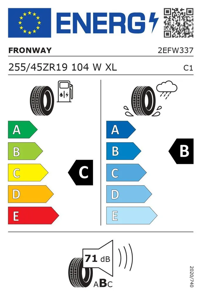 SUVEREHV 255/45/R19 FRONWAY EURUS 08 C/B/71 104W