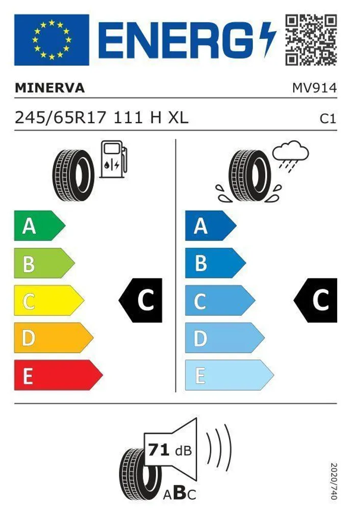 SUVEREHV 245/65/R17 MINERVA ECOSPEED 2 SUV C/C/71 111 XLH