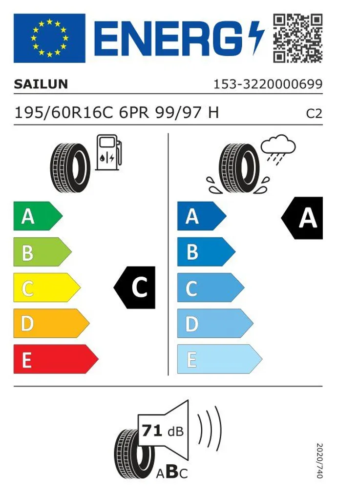 SUVEREHV 195/60/R16C SAILUN COMMERCIO VX1 C/A/71 99/97H