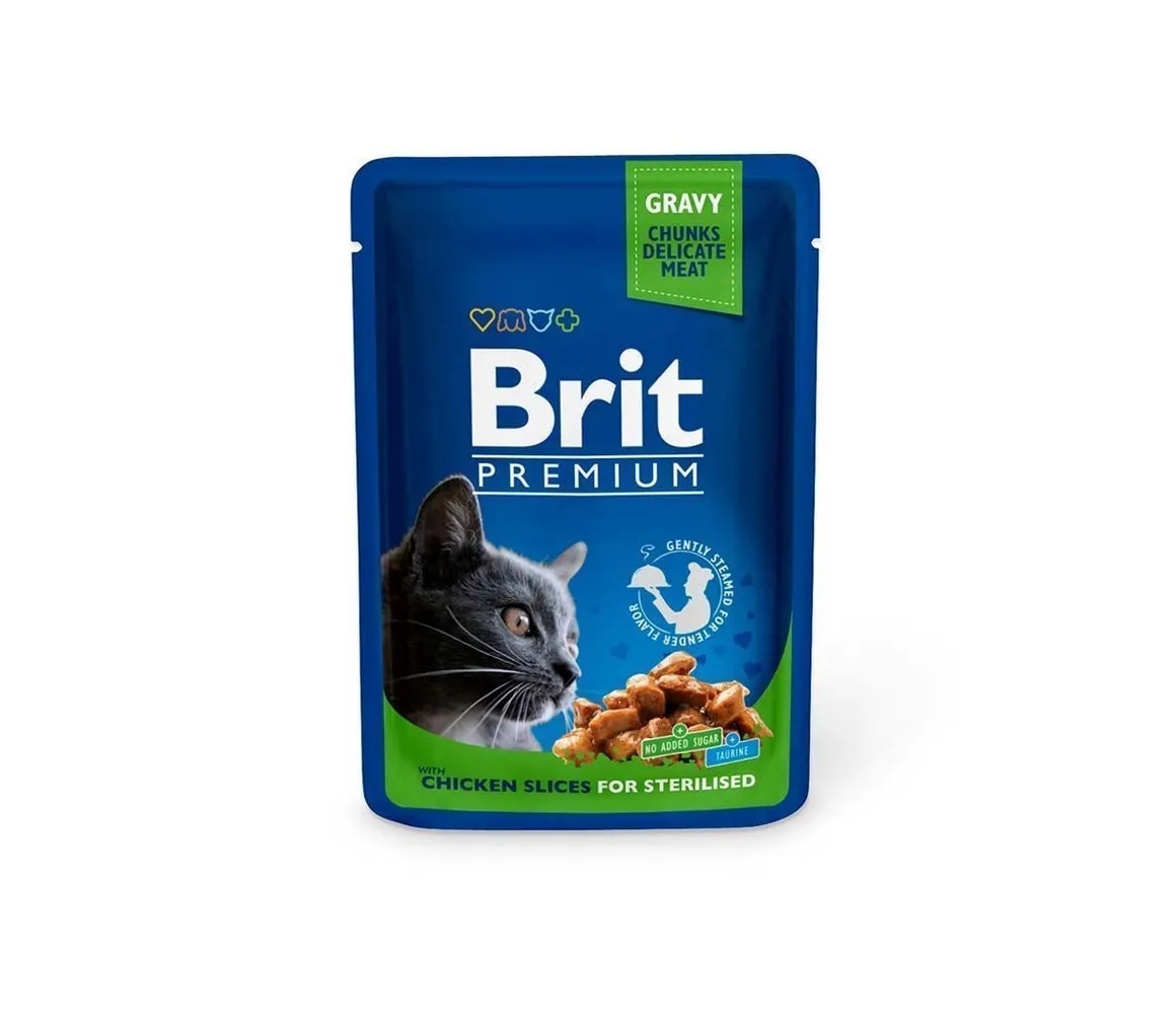 KASSIEINE BRIT PREMIUM BY NATURE STERILISEERITUD KASSIDELE KANAGA 100G