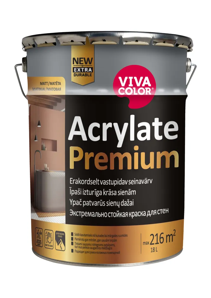 SEINAVÄRV TIKKURILA ACRYLATE PREMIUM A VALGE 18L