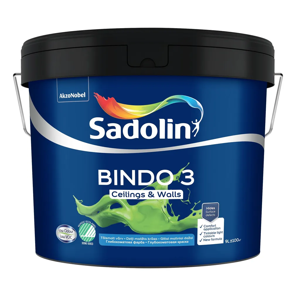 LAE JA SEINAVÄRV SADOLIN OS BINDO 3 BW VALGE 9L