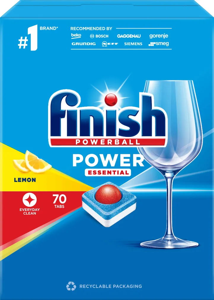 NÕUDEPESUMASINA KAPSLID FINISH POWER ESSENTIAL LEMON 70TK