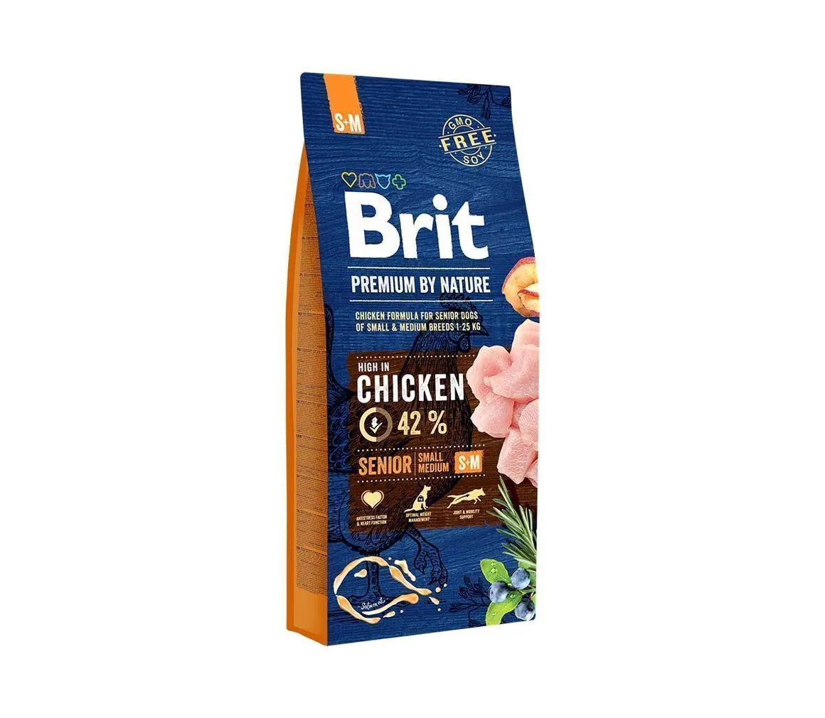 TÄISSÖÖT BRIT PREMIUM BY NATURE SENIOR S/M 3KG