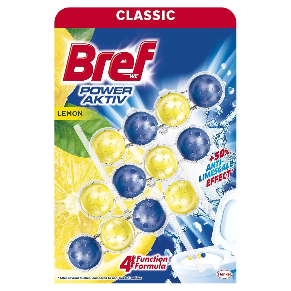 WC VÄRSKENDAJA BREF POWER AKTIV LEMON 3X50G