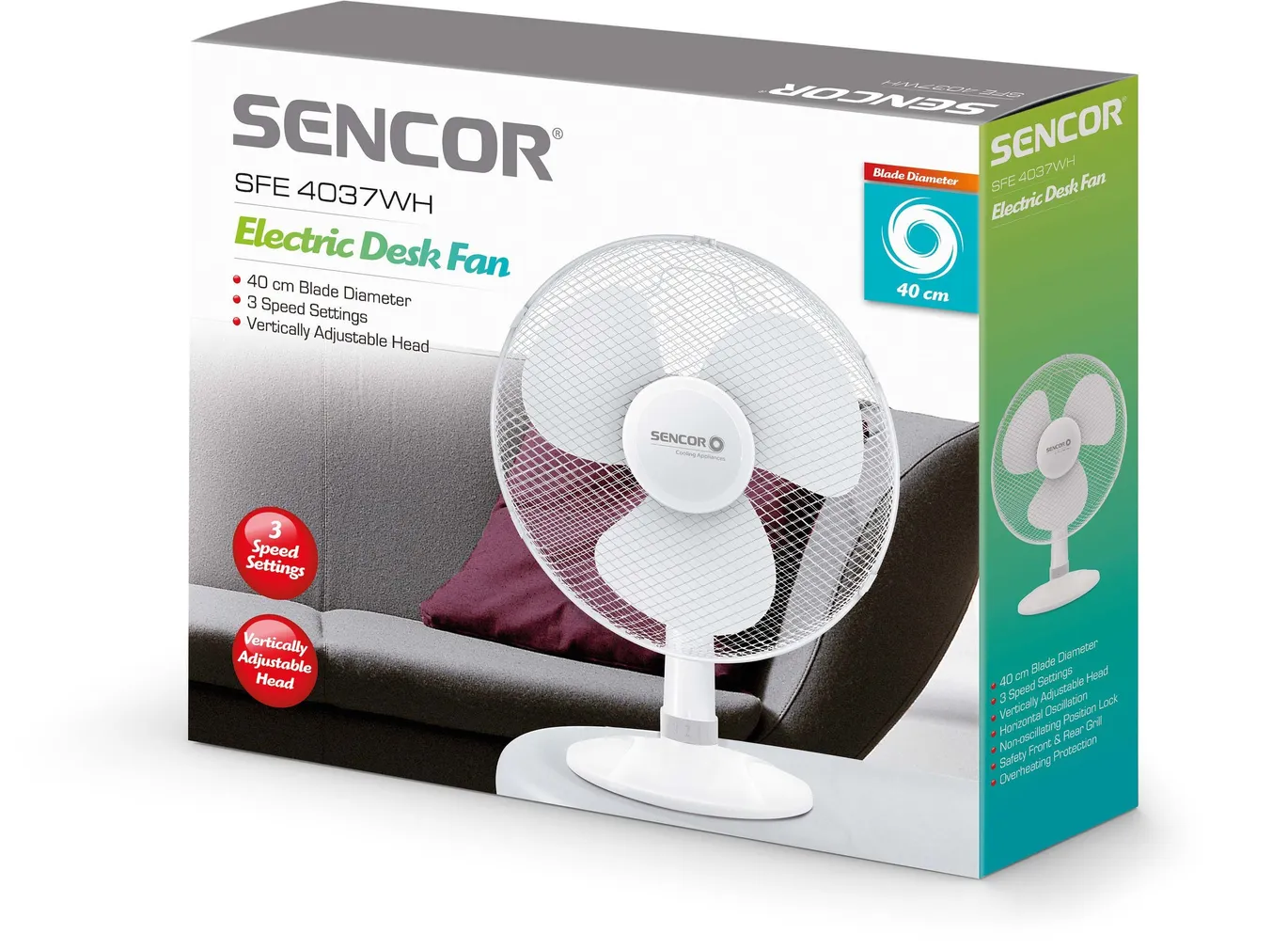 LAUAVENTILAATOR SENCOR SFE4037WH 40CM