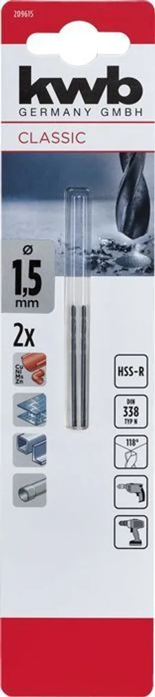 KEERDPUUR KWB HSS 1,5MM 2TK