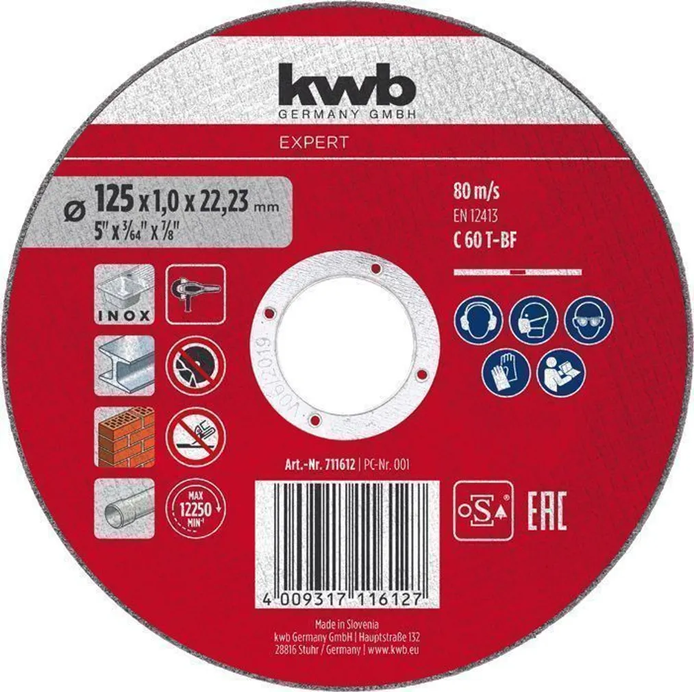 LÕIKEKETAS KWB, UNIVERSAALNE 125 × 1,0